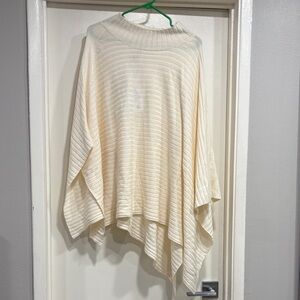 Twin-Set Cream Ribbed Poncho Sweater